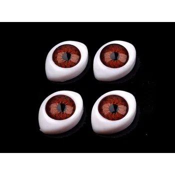 Plastové oči k nalepení 12x17mm, malé, 2 hnědá