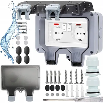 Elektrická zásuvka VENKOVNÍ ZAHRADNÍ ELEKTRICKÁ ZÁSUVKA VODOTĚSNÁ UTĚSNĚNÁ IP66