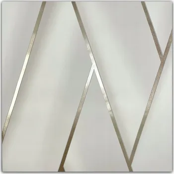 Fototapeta Tapeta vliesová 3D linie pruhy bílá zlatá