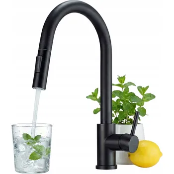 Vodovodní baterie Kuchyňská dřezová baterie s vytahovací sprchou černá DEANTE LIMA BBM N72M