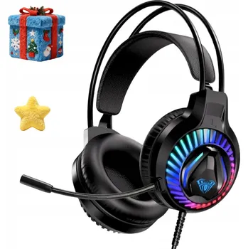 Sluchátka HERNÍ SLUCHÁTKA S MIKROFONEM DRÁTOVÁ USB 3,5 MM PRO PC