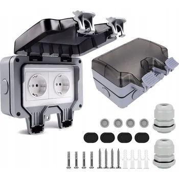 Elektrická zásuvka VENKOVNÍ ELEKTRICKÁ ZÁSUVKA ZAHRADNÍ VODOTĚSNÁ IP66