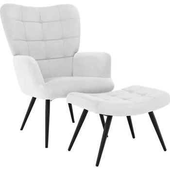 Křeslo s podnoží, světle šedá Velvet látka/černá, HABEN