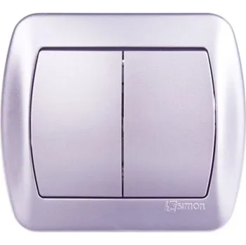 vypínač Dvojitý vypínač pod omítku Simon stříbrný AW5L/26