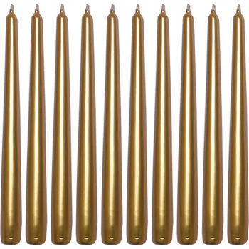 Svíčka Svíčka kónická 60 g, 10 ks - met. Zlatá