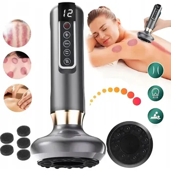 Masážní přístroj ELEKTRICKÁ ČÍNSKÁ BAŇKA MASÁŽNÍ PŘÍSTROJ ANTICELULITIDNÍ BEZDRÁTOVÝ USB S NAHŘÍVÁNÍM