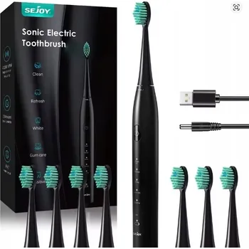 Elektrický zubní kartáček SEJOY Sonický elektrický zubní kartáček s 5 režimy a 8 hlavicemi