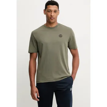 Pánská móda Bavlněné tričko Napapijri S-Badge NP0A8949G0A1 zelená 87X, vel. M