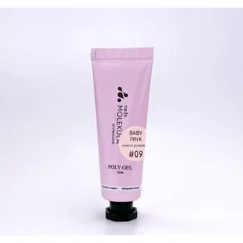 Lak na nehty Molekula Professional Poly Gel Č.09 Baby Pink, 15 ml