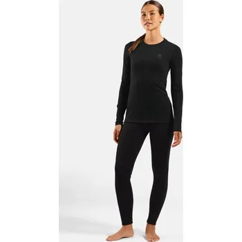 Dámské tričko ODLO Merino 160 BL Top Crew Neck l/s velikost S Black NEUPLATŇUJE SE