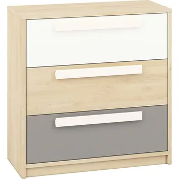 Komoda Komoda Drop - ML Meble Buk Fjord / Bílá / Šedá Platina 92x94 cm