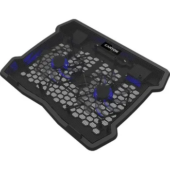 CANYON Chladící podstavec NS03 pro notebook 10-15.6", LED podsvícení, 2x ventilátor, 340x265x30mm CNE-HNS03