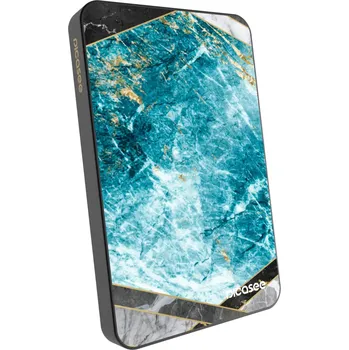 Powerbanka Picasee Powerbanka s MagSafe 5 000 mAh Šedá - Blue geometry