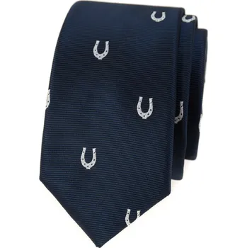 Kravata Avantgard Kravata SLIM LUX modrá/podkovy 571-81190