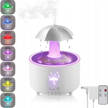 Zvlhčovač vzduchu OTOČNÝ ZVLHČOVAČ VZDUCHU S DEŠTNÍKEM, 7 BAREV LED, 300 ML