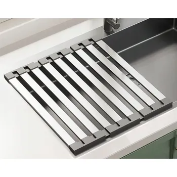 Organizace kuchyně ODKAPÁVAČ ODKAPÁVAČ NA NÁDOBÍ na Dřez Srolovací z nerezové oceli 35 cm x 33 cm