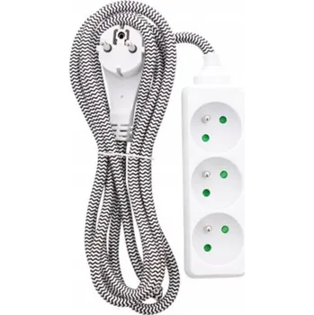 Napájecí kabel Prodlužovací Kabel přívod s lištou Oct 2,5 m, 3 ks, bílý