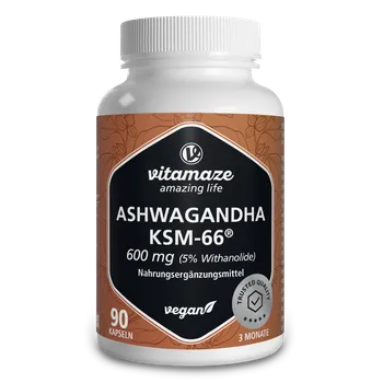 Doplněk stravy Ashwagandha 600 mg [KSM-66®, EKO], 90 kapslí