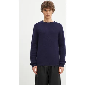 Pánský svetr Vlněný svetr Norse Projects Birnir Brushed Lambswool, L, námořnická modř, 59X