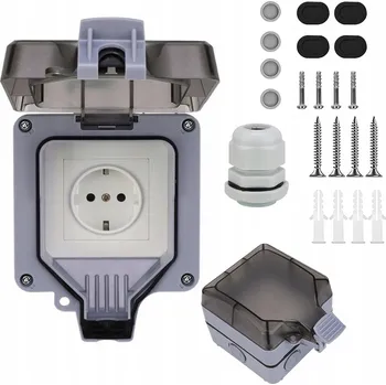 Elektrická zásuvka Jedna venkovní zahradní zásuvka IP66 - vodotěsná, externí zásuvka