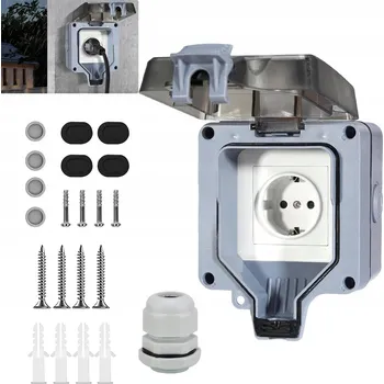 Elektrická zásuvka VENKOVNÍ ELEKTRICKÁ ZÁSUVKA PRACHOTĚSNÁ VODOTĚSNÁ IP66 220~250V