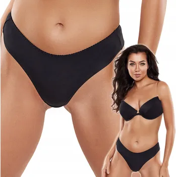 Kalhotky TANGA ČERNÉ MIKROVLÁKNO HLADKÉ KALHOTKY AXAMI V-5788 XL