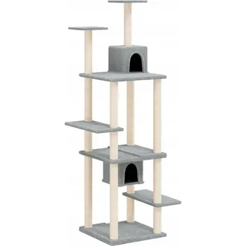 Víceúrovňové škrabadlo pro kočky světle šedé 78 x 52 x 176 cm