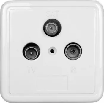 Elektrická zásuvka Anténní zásuvka hermetická Goobay bílá