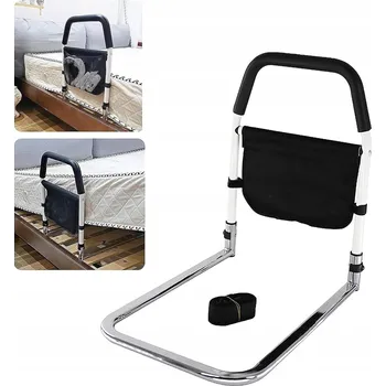 Obraz OCHRANA PROTI PÁDU Z POSTELE ZÁBRADLÍ S DRŽÁKY A BEZPEČNOSTNÍM PASEM