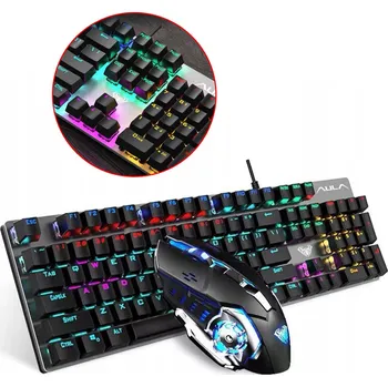 KLAWIATURA MECHANICZNA HERNÍ PODSVÍCENÁ LED RGB ANTI GHOSTING MYŠ