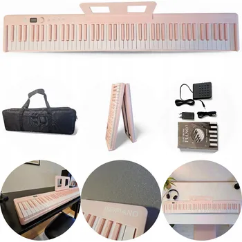 Skládací digitální piano s 88 klávesami DIGI PIANO BX-20 RŮŽOVÉ - SET