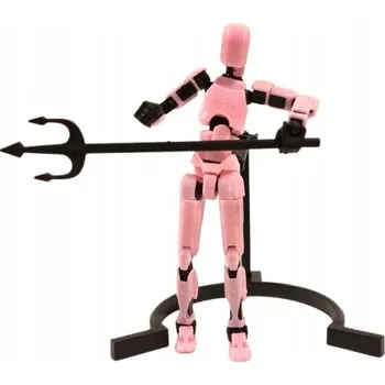 Obraz Mini Figurka, Mini Postavička + Balíčky Zbraní + Stojan. Magnety v Nohách. Růžová.