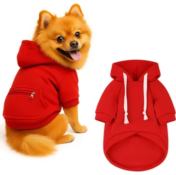 Obleček pro psa Interlook Mikina s kapucí pro psa a kočku | velikost XS | červená | PET-015XS-RED