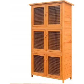 Obraz Luxusní dřevěná klec pro králíky 102x48x180 cm, jedle