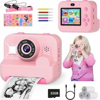 Digitální fotoaparát DĚTSKÝ FOTOAPARÁT DIGITÁLNÍ S TISKÁRNOU A OKAMŽITÝM TISKEM + NÁPLNĚ