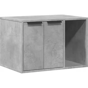 Skříňka na záchod pro kočky s funkcí stolku, 60x40x40 cm, šedý beton