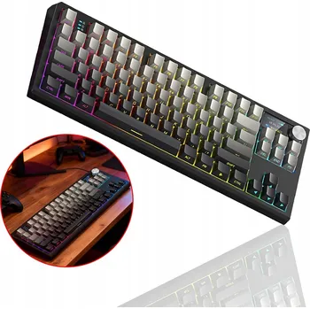 HERNÍ MECHANICKÁ KLÁVESNICE FENGLING, ŠEDÉ SPÍNAČE, BLUETOOTH 2,4 GHZ