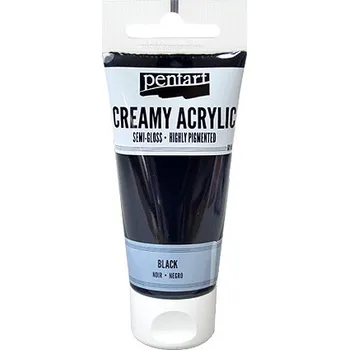 Speciální výtvarná barva Krémová akrylová barva 60ml pololesklá - černá