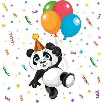 Papírový ubrousek Funny Panda with Balloons SDOG 0406 01