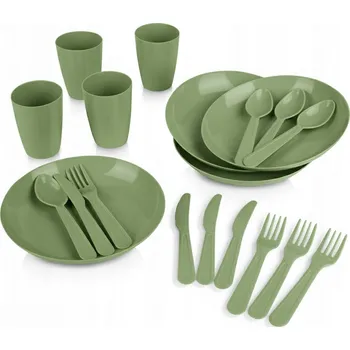 Talíř PIKNIKOVÁ SADA talíř kelímek příbor plastová opakovaně použitelný