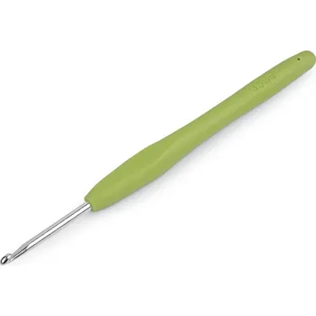 Jehlice Háček na háčkování se silikonovou rukojetí vel. 2-6, malé, 4 (3,5 mm) náhodná barva