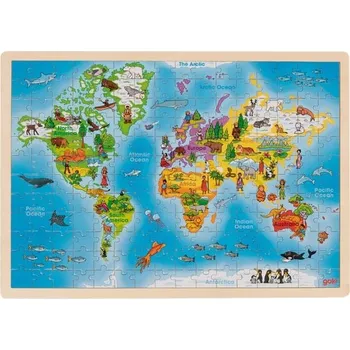 Dětské zboží Goki Dřevěné puzzle Mapa světa