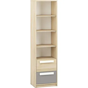 regál Regál Drop - ML Meble Buk Fjord / Bílá / Šedá Platina 55x199 cm