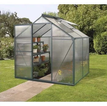 Zahrada Skleník Vitavia Triton 2500 polykarbonát 6 mm 198 x 131 cm zelený vč. základového rámu