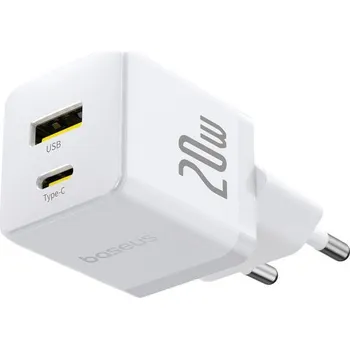 Adaptér Baseus Palm Fast USB-A + USB-C 20W White