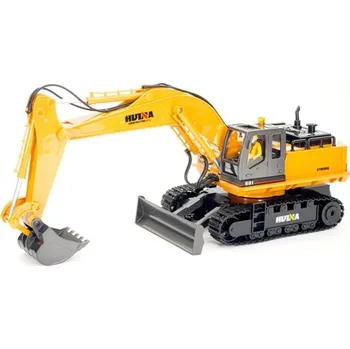 RC model ostatní Huina RC pásový bagr s radlicí a kovovou lžící 1:16 Nová verze s majákem a figurkou Huina - RC_316771