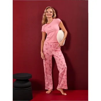 Dámské noční prádlo Sinsay - Dvoudílné bavlněné pyžamo - růžová - 471HF-30X - 471HF-30X-M