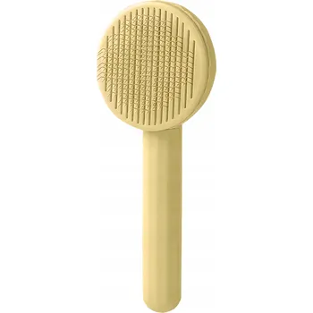 Kartáč pro zvířata SAMOČISTÍCÍ KARTÁČ NA SRST PRO PSA KOČKU Ergonomický 19 CM ŽLUTÝ