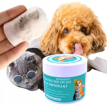 Kosmetika pro psa Vlhčené ubrousky na oči pro psy a kočky, 100 ks