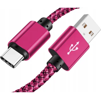 Datový kabel Kabel Interlook USB - USB typ C 1 m růžový
